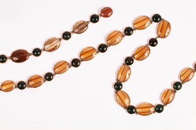 Lot 4 - An early 19th Century hardstone necklace and...