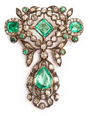 Lot 21 - An early 19th Century emerald and diamond...
