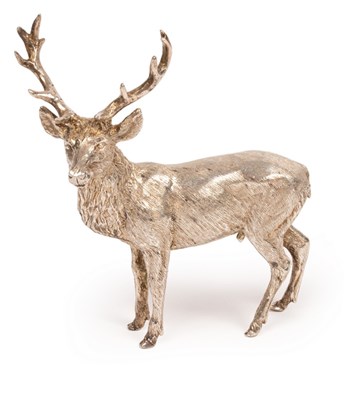 Lot 92 - A silver figure of a standing stag, London...