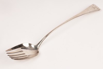 Lot 105 - A George III silver serving fork, Richard...