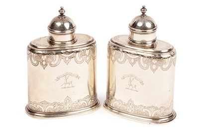Lot 107 - A pair of George I silver tea caddies, maker...