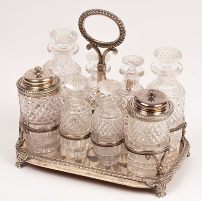 Lot 109 - A George III silver cruet stand, John Edward...