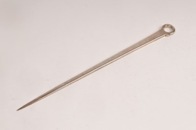 Lot 112 - A George II silver meat skewer, Charles...