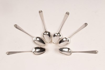 Lot 149 - A set of six silver teaspoons, marks worn,...