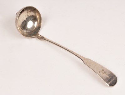 Lot 164 - A Scottish provincial silver toddy ladle,...