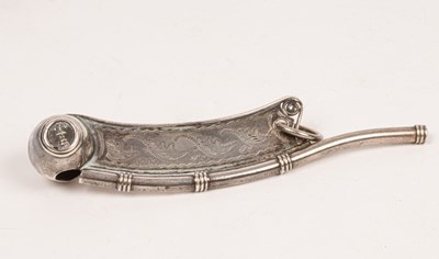 Lot 207 - A Victorian silver bosun's whistle, George...