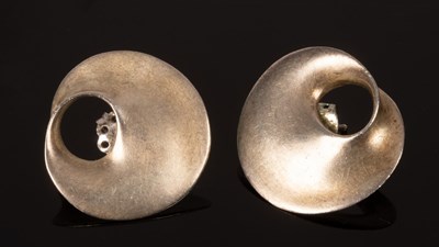 Lot 17 - A pair of Georg Jensen style silver earnings...