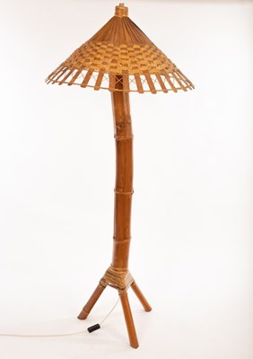 Lot 31 - A decorative bamboo floor standing lamp, mid...