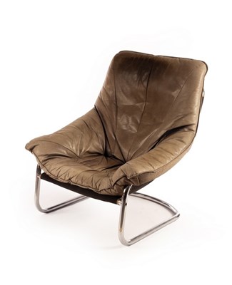Lot 39 - An Italian tubular chrome framed chair with...