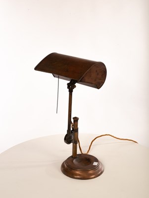 Lot 44 - A copper finished metal desk lamp, with...