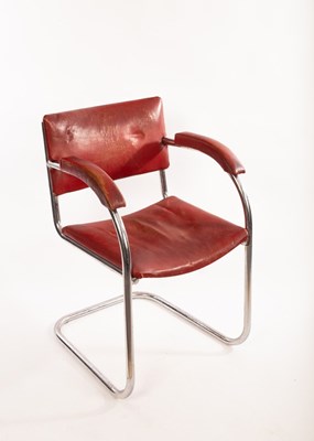 Lot 57 - A Pel chrome framed desk chair, the bent frame...