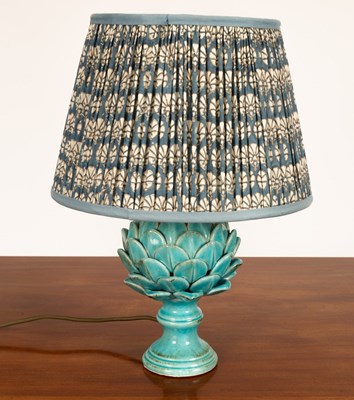 Lot 84 - A modern blue ceramic lamp in the form of an...