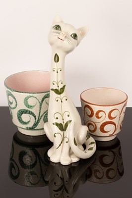 Lot 120 - An Italian ceramic cat, circa 1960s, of tall...