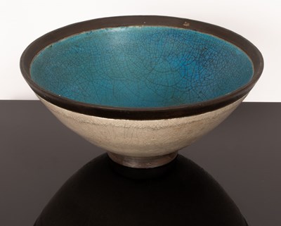 Lot 122 - A Continental turquoise bowl, the flanged...