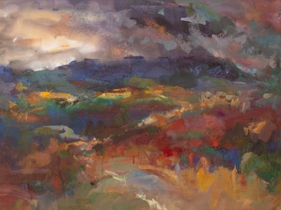 Lot 270 - John West/Cumbrian Hillside/mixed media, 56cm...