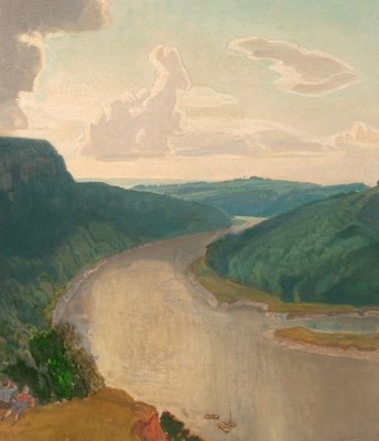 Lot 360 - Charles March Gere (1869-1957)/The River Wye,...