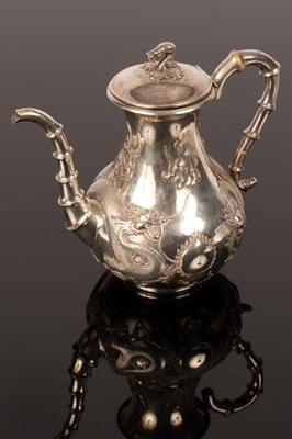 Lot 515 - A Chinese silver teapot, 19th/20th Century,...