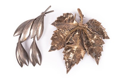 Lot 36 - A Danish silver floral brooch