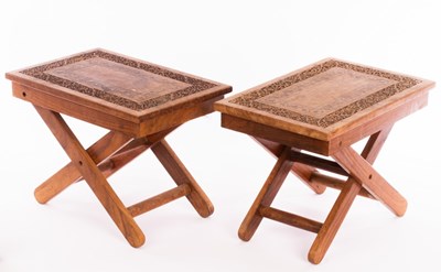 Lot 551 - A pair of 20th Century Indian hardwood carved...