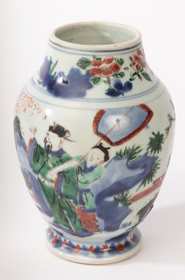 Lot 583 - A Chinese famille vert porcelain vase,...