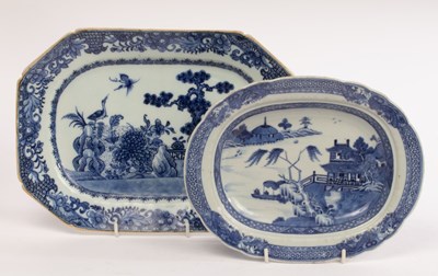 Lot 602 - Two Chinese blue and white porcelain serving...