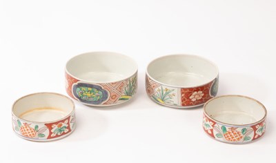 Lot 615 - Two pairs of Oriental stacking famille vert...