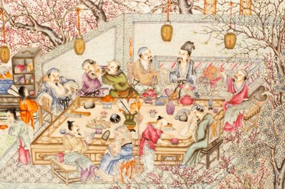 Lot 616 - A Chinese famille rose porcelain plaque,...