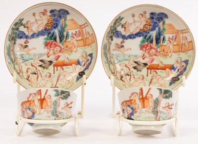 Lot 617 - Two sets of Chinese export famille rose...