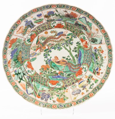 Lot 630 - A famille verte circular dish, Qing dynasty,...