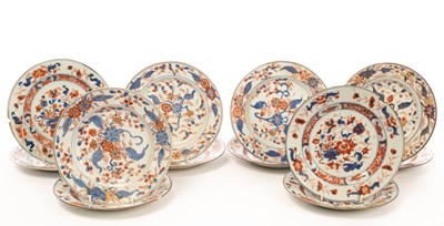 Lot 632 - Twelve Chinese Imari dishes, Qing dynasty,...