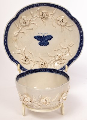 Lot 635 - A Chinese export white and underglaze blue...
