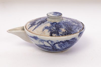 Lot 645 - An Arita blue and white sencha ewer and cover,...