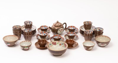 Lot 650 - A group of café au lait Chinese Imari wares,...