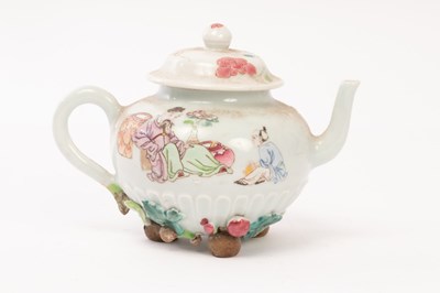 Lot 657 - A rare famille rose teapot and cover, Qing...