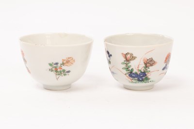 Lot 661 - A near pair of wucai wine cups, Qing dynasty,...