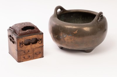 Lot 674 - Two Japanese incense burners, Meiji period,...