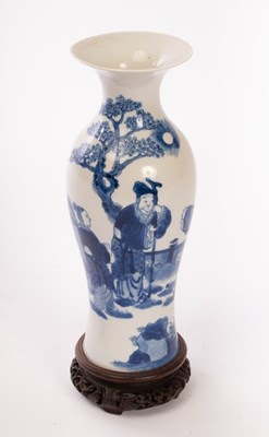 Lot 678 - A Chinese blue and white baluster vase, Qing...