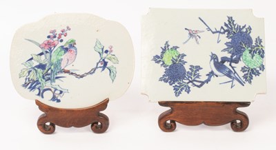 Lot 679 - Two Chinese porcelain plaques, 19th/20th...