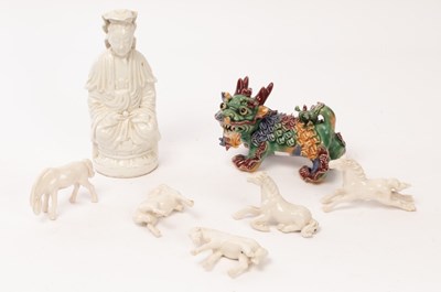 Lot 696 - Seven Chinese porcelain items, 20th Century,...