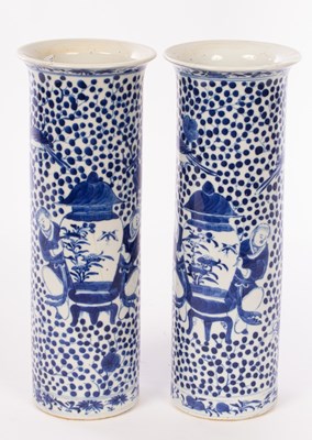 Lot 697 - A pair of Chinese blue and white porcelain...