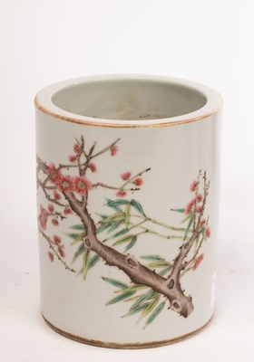 Lot 707 - A Chinese famille rose brush pot, Daqing...