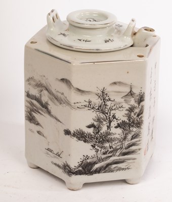 Lot 710 - A Chinese porcelain wine warmer, 20th Century,...