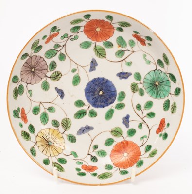 Lot 727 - A Chinese famille vert plate, Kangxi, with...