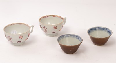 Lot 754 - Two pairs of Chinese teacups, 18th Century,...