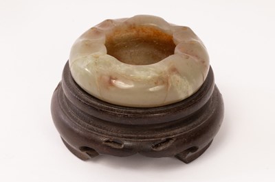 Lot 763 - A Chinese celadon jade water vessel carved in...