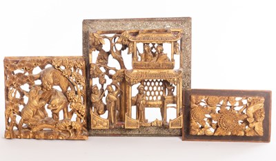 Lot 780 - Three Chinese wood carvings, 19th/20th Century,...