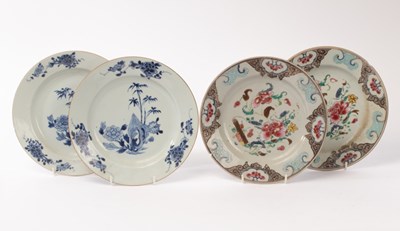 Lot 788 - Two pairs Chinese porcelain plates, 18th...