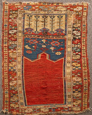 Lot 884 - A Ladik prayer rug, Central Anatolia, early...