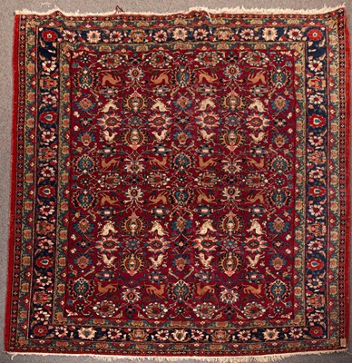 Lot 886 - A Veramin hunting carpet, Central Persia, mid...