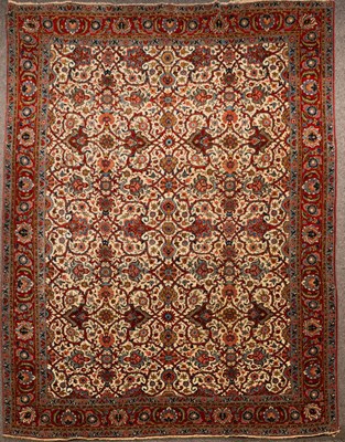 Lot 890 - An Isfahan carpet, Central Persia, the ivory...